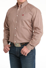 Cinch Mens Classic Cinch Brown Diamond Print Long Sleeve Western Button Shirt