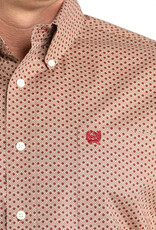 Cinch Mens Classic Cinch Brown Diamond Print Long Sleeve Western Button Shirt