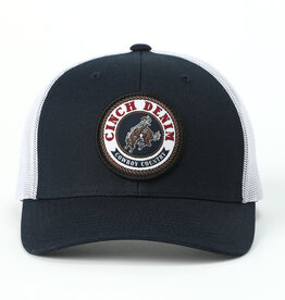 Cinch Mens Cinch Navy Cowboy Country Round Patch Mesh Snapback Trucker Ball Cap