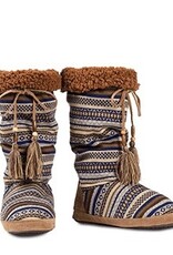 Womens Tall Multi Color Slippers Navy & Brown