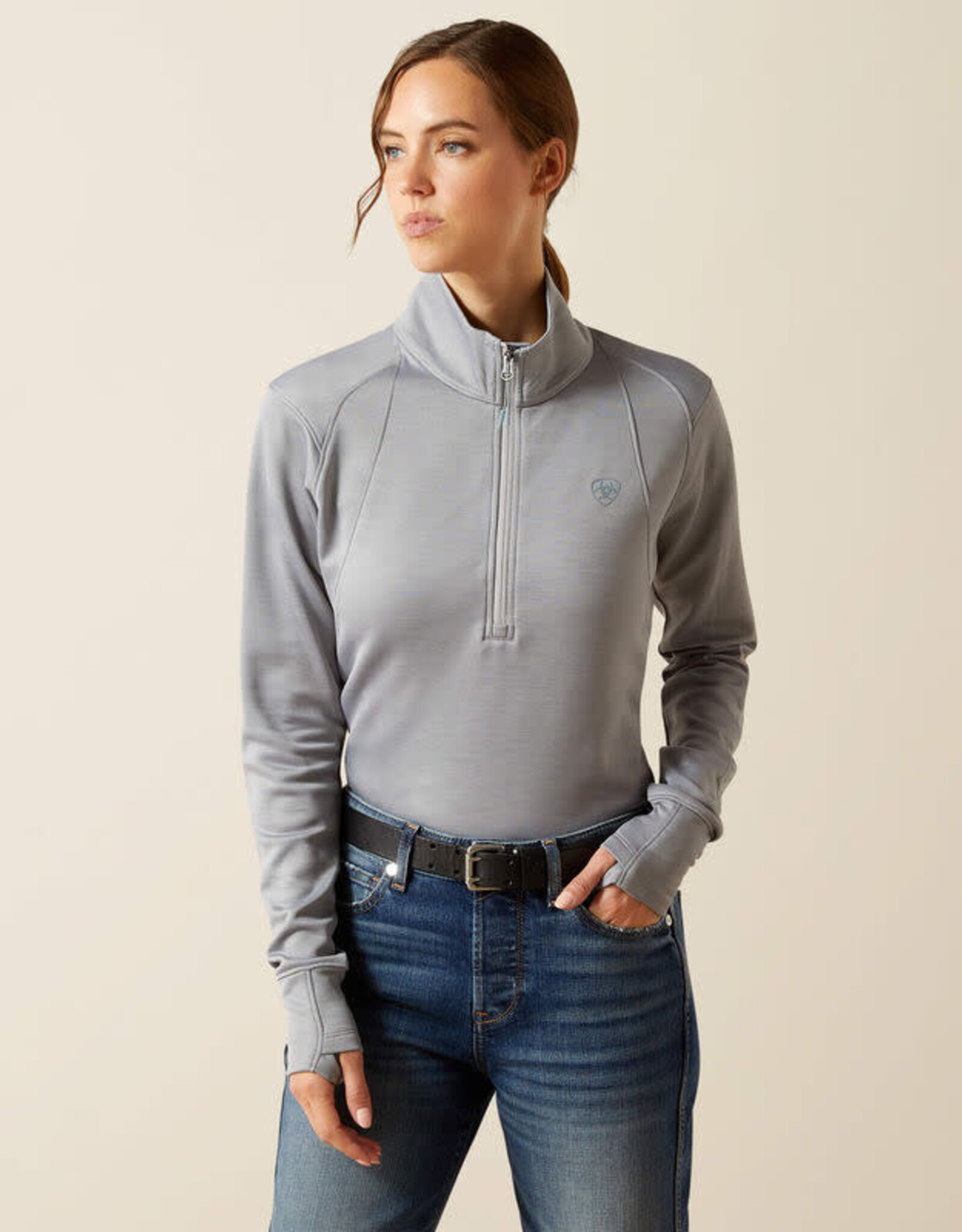 Ariat Womens Ariat Alloy Heather Tek Team Cold Series 1/2 Zip Pullover