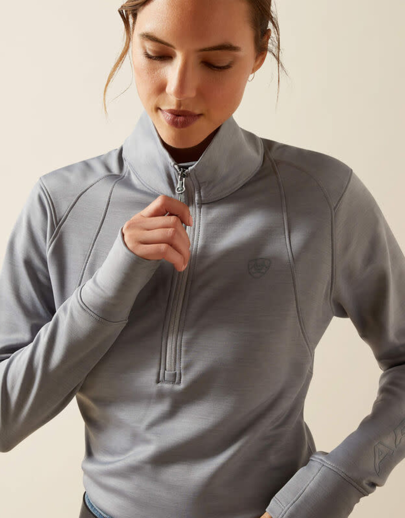 Ariat Womens Ariat Alloy Heather Tek Team Cold Series 1/2 Zip Pullover