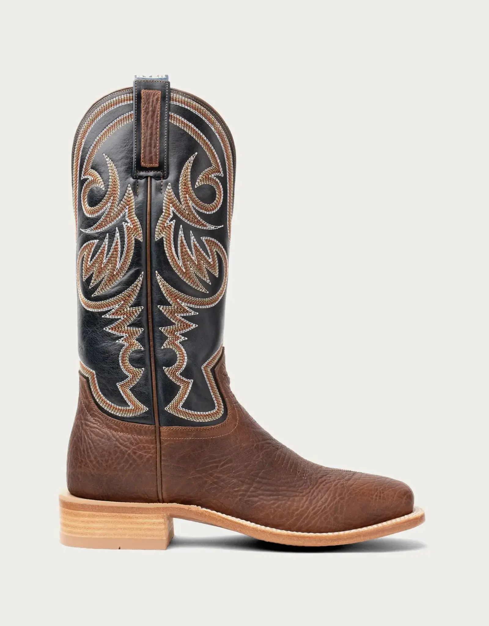 Hyer Boots Mens Hyer Sawyer Shrunken Shoulder Dark Navy Square Toe Western Cowboy Boot