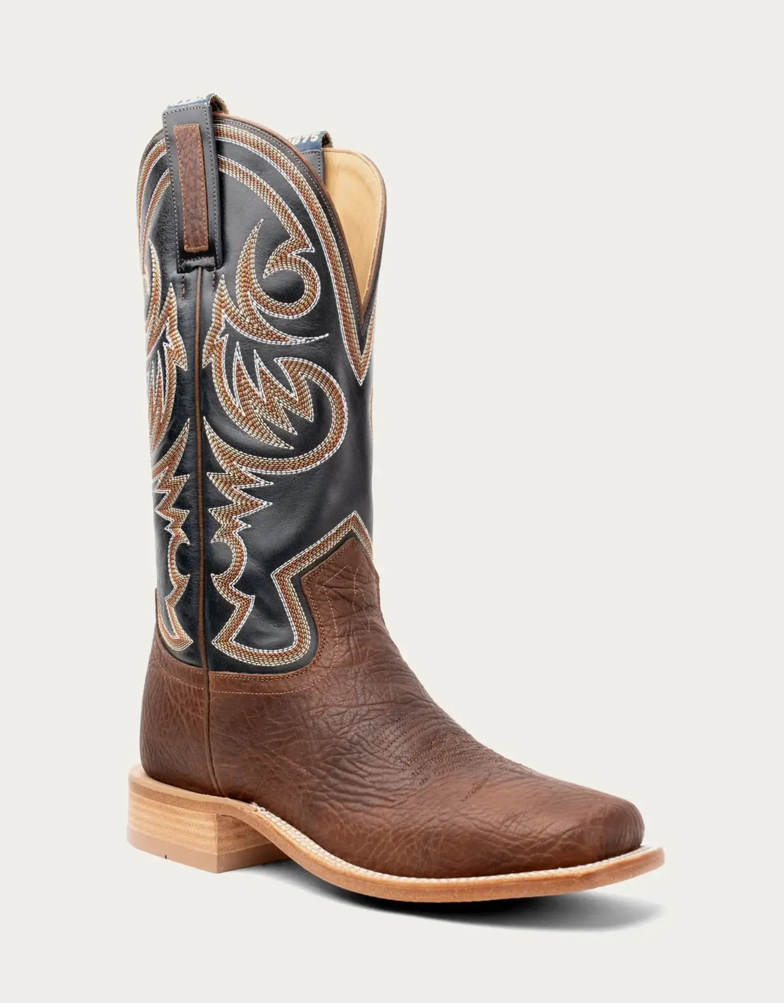 Hyer Boots Mens Hyer Sawyer Shrunken Shoulder Dark Navy Square Toe Western Cowboy Boot