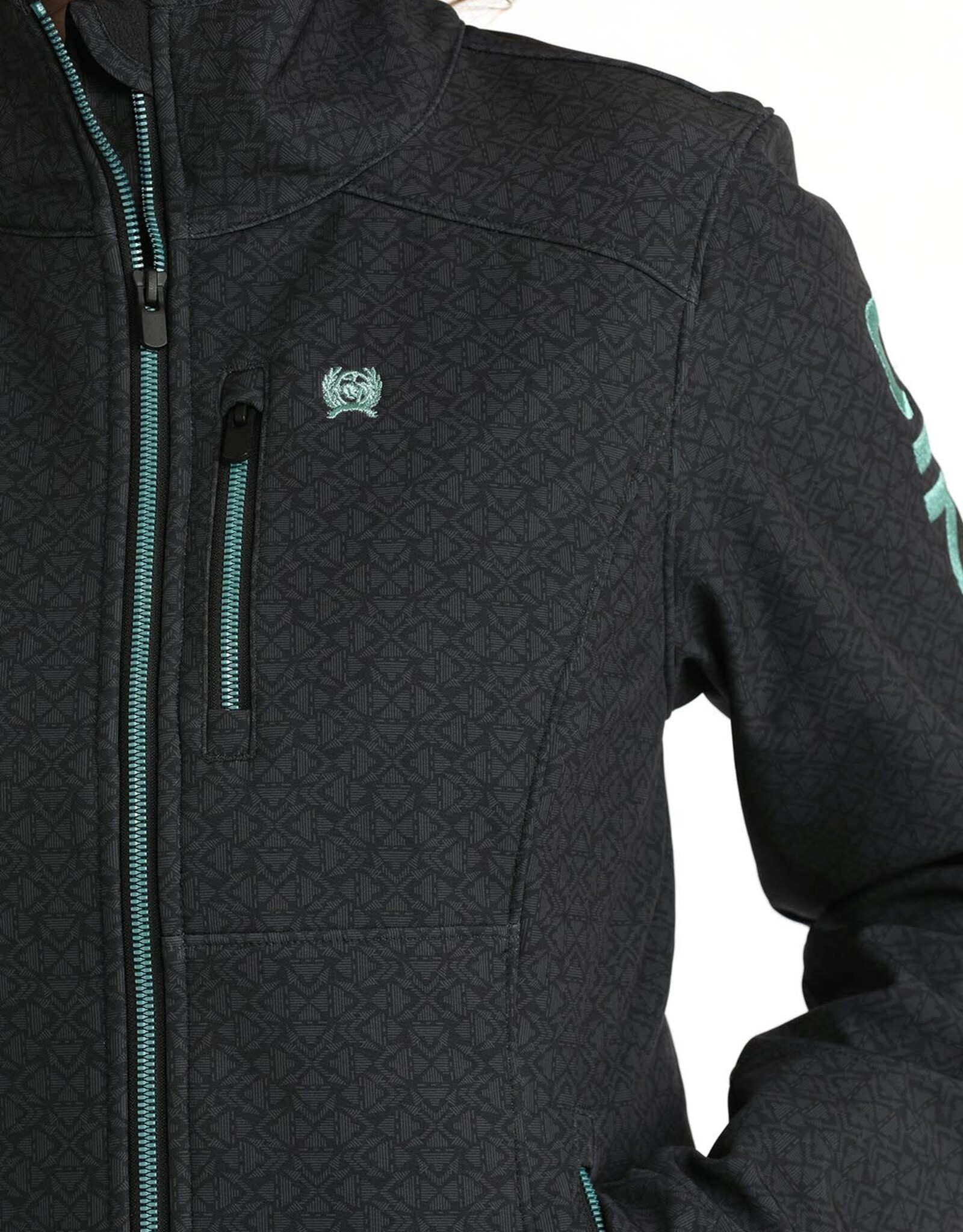 Cinch Womens Cinch Black Tribal Print Soft Shell Concealed Carry Bonded Jacket