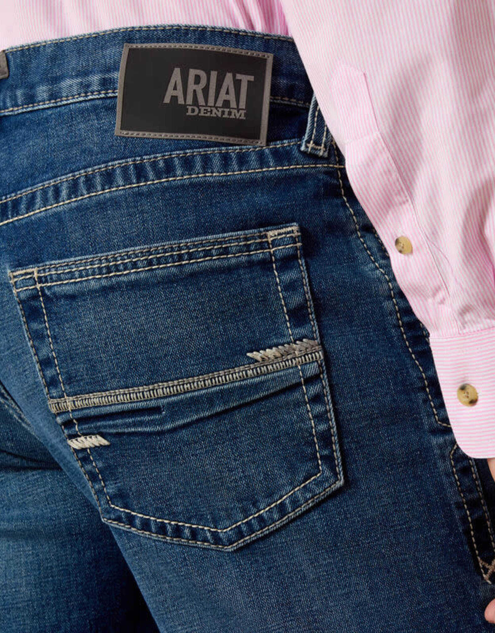 Ariat Mens Ariat M5 Stretch Straight Leg Stackable Western Riding Jean