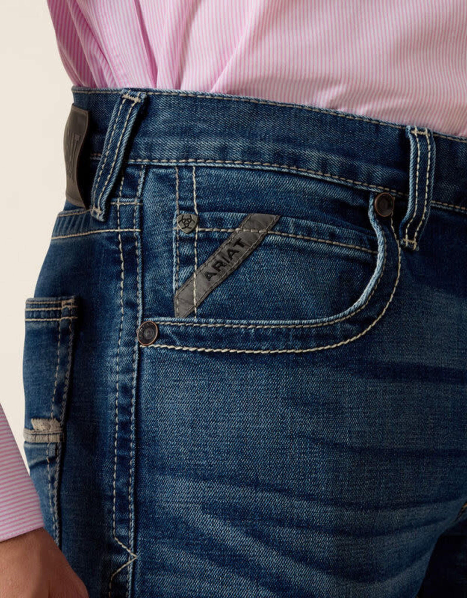 Ariat Mens Ariat M5 Stretch Straight Leg Stackable Western Riding Jean