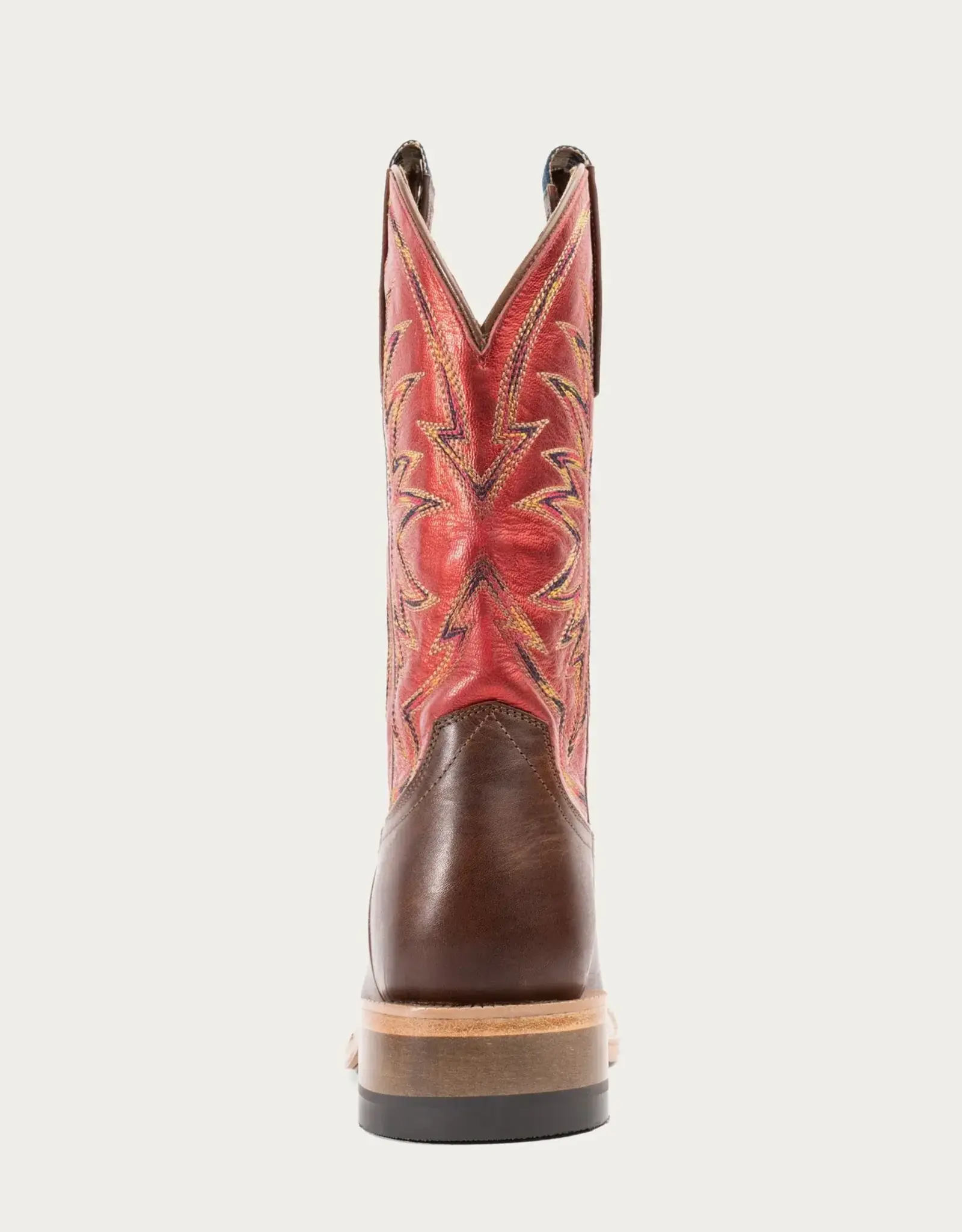 Hyer Boots Hyer Womens Little River Brown Metallic Red Wide Square Toe Cowboy Boots