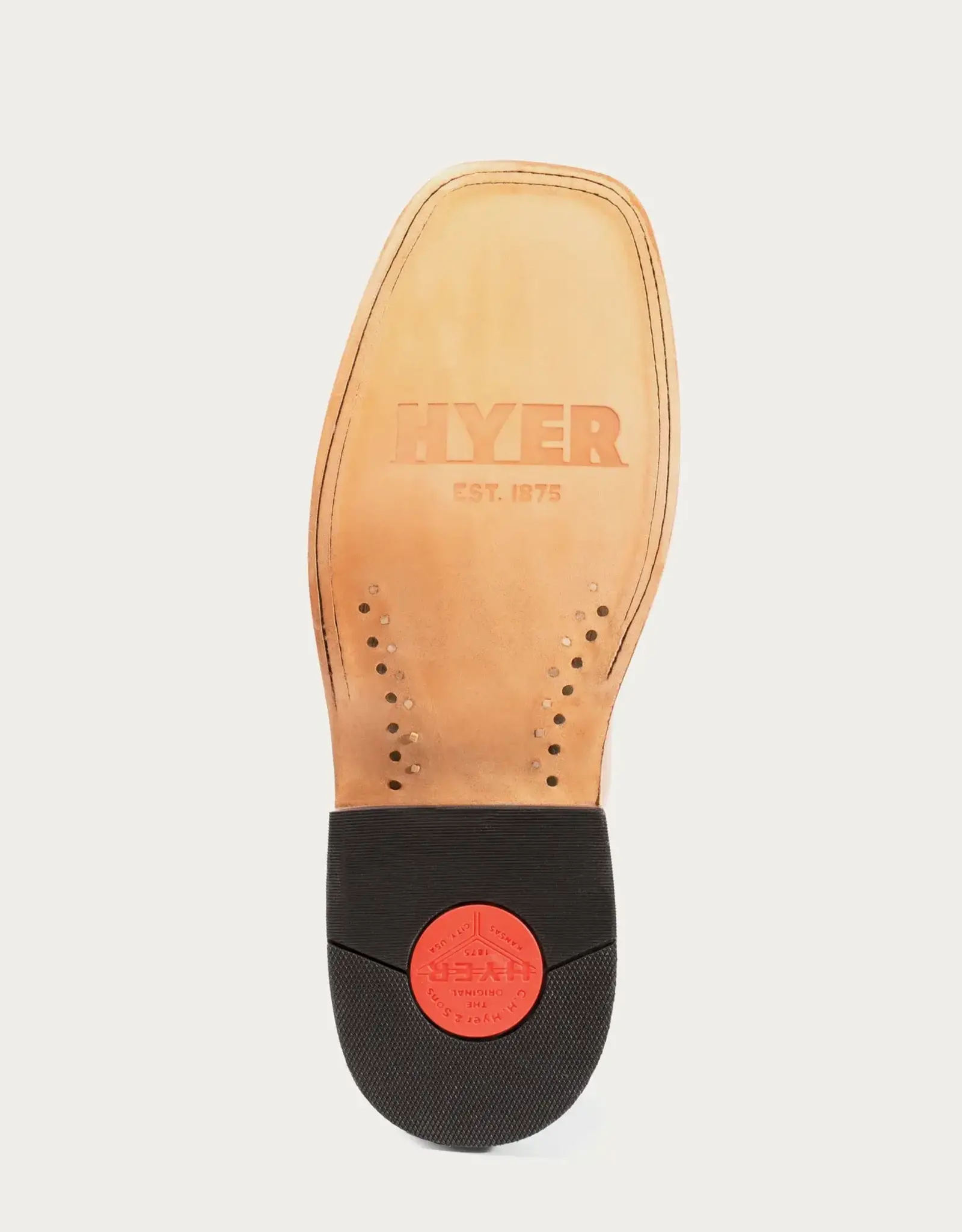 Hyer Boots Hyer Womens Little River Brown Metallic Red Wide Square Toe Cowboy Boots