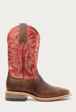Hyer Boots Hyer Womens Little River Brown Metallic Red Wide Square Toe Cowboy Boots