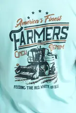 Cinch Mens Mint Blue America's Finest Farmers Short Sleeve T Shirt
