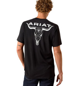 Ariat Mens Ariat Black Steer Hear Western Logo Short Sleeve T Shirt