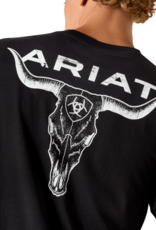 Ariat Mens Ariat Black Steer Head Western Logo Short Sleeve T Shirt