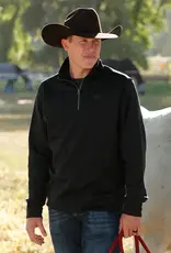 Cinch Mens Cinch Black Fleece Lined Quarter Zip Sweater