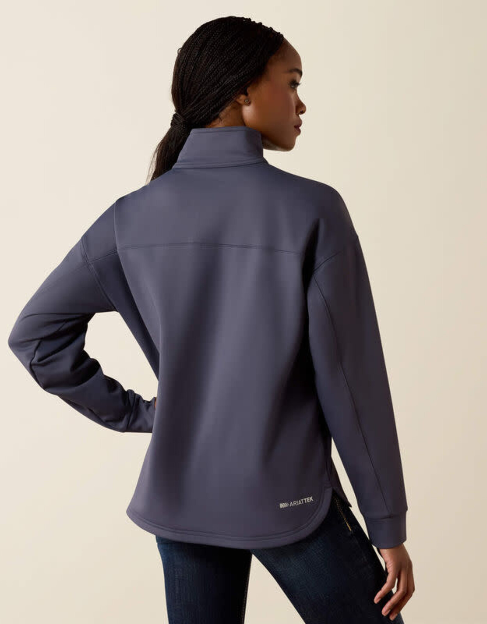 Ariat Womens Ariat Ombre Blue Breeze Logo 1/2 Zip Pullover Sweatshirt