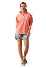 Ariat Womens Ariat Shell Pink Breeze Logo 1/2 Zip Pullover Sweatshirt