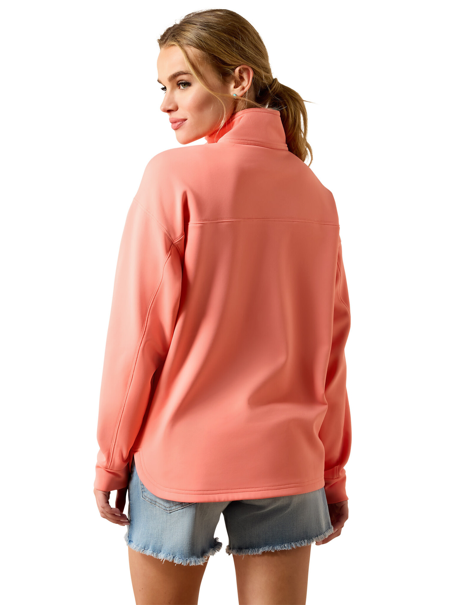 Ariat Womens Ariat Shell Pink Breeze Logo 1/2 Zip Pullover Sweatshirt
