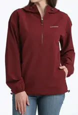 Cinch Womens Cinch Burgundy Half Zip Hooded Pullover Windbreaker
