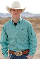 Cinch Mens Classic Cinch Turquoise Blue Charcoal Print Long Sleeve Western Button Shirt