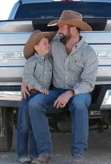 Cinch Boys Cinch Cream Olive Print Long Sleeve Button Western Shirt