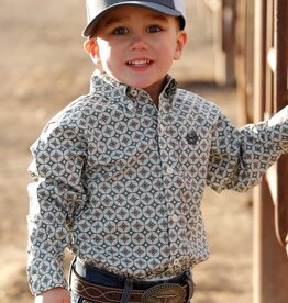 Cinch Boys Infant Cinch Long Sleeve Cream Olive Western Button Shirt