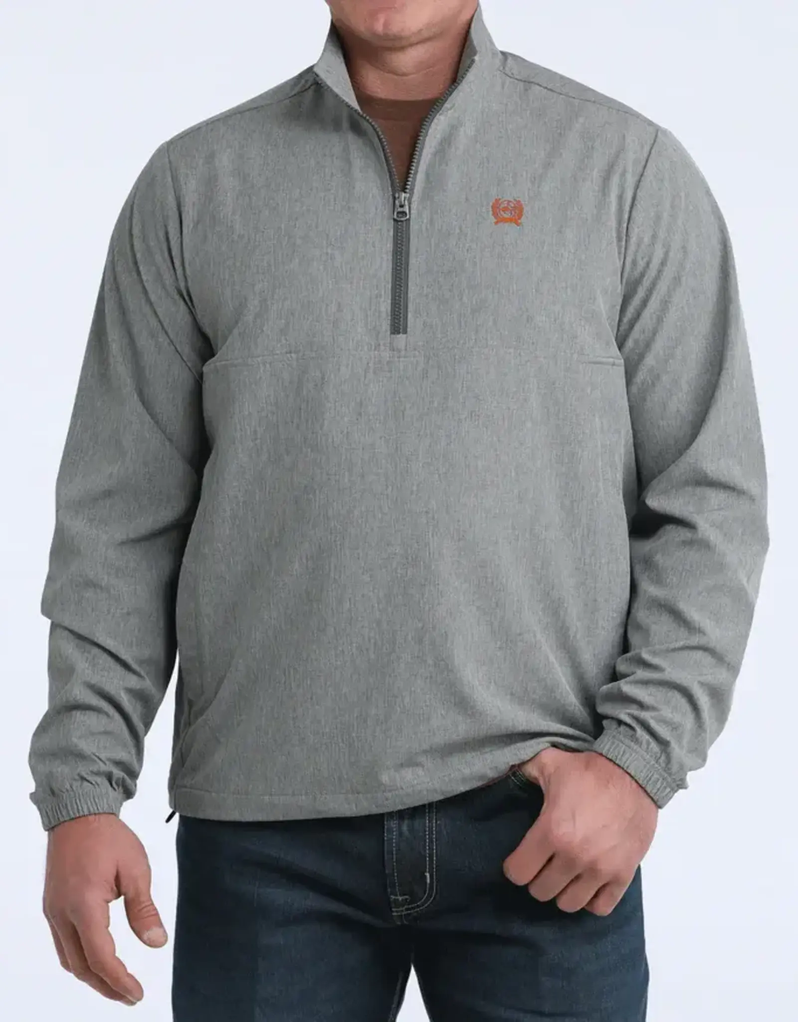 Cinch Mens Cinch Grey Half Zip Western Windbreaker Jacket