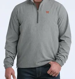 Cinch Mens Cinch Grey Half Zip Western Windbreaker Jacket