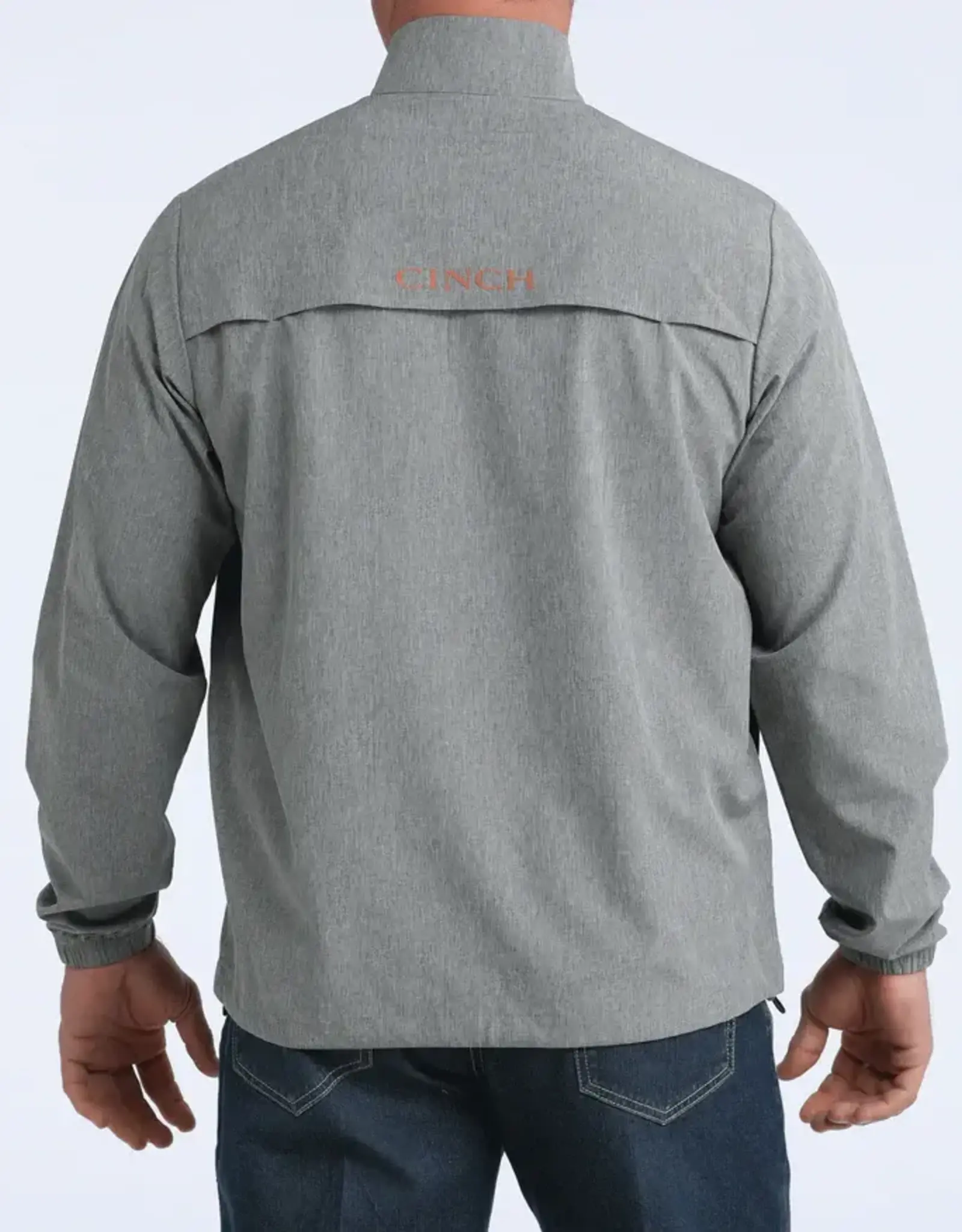 Cinch Mens Cinch Grey Half Zip Western Windbreaker Jacket