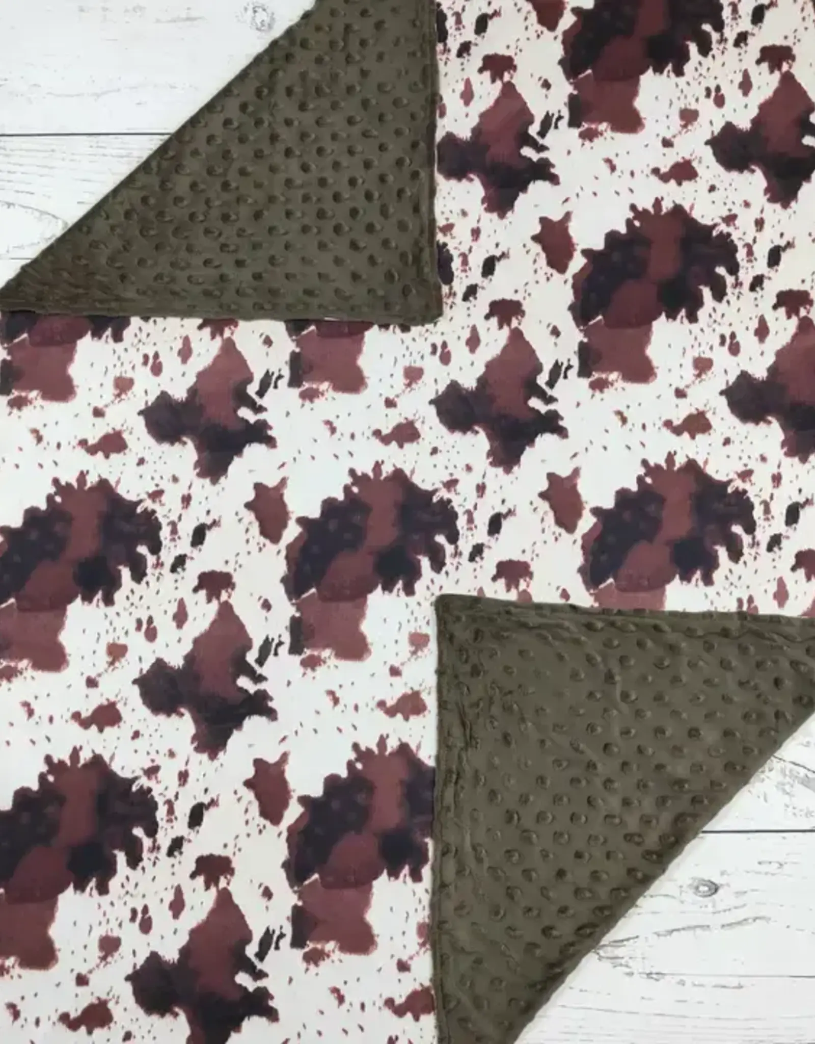 Sassy Kids Palace Baby Cow Print Minky Blanket 29" x 43"