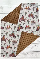 Sassy Kids Palace Western Rodeo Cowboy Minky Baby Blanket 29" x 43"