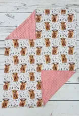 Sassy Kids Palace Pink Highland Floral Minky Baby Blanket 29" x 43"