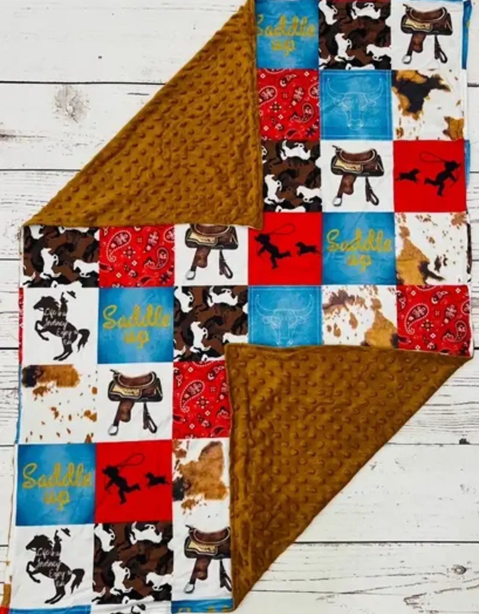 Sassy Kids Palace Enjoy The Ride Minky Baby Blanket 29" x 43"