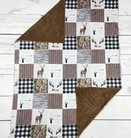 Sassy Kids Palace Little Man Deer Hunting Minky Baby Blanket 29" x 43"