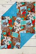 Sassy Kids Palace Howdy Long Live Cowgirls Minky Baby Blanket 29" x 43"