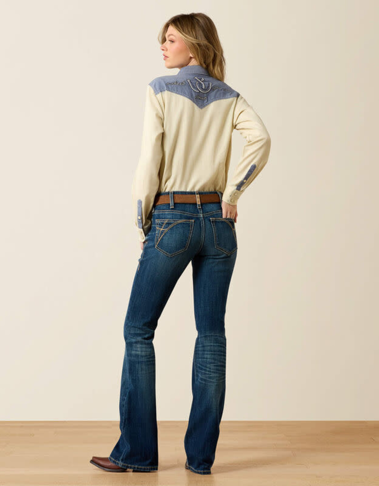 Ariat Ariat Womens Mid Rise Fiona Istanbul Boot Cut Denim Western Riding Jean