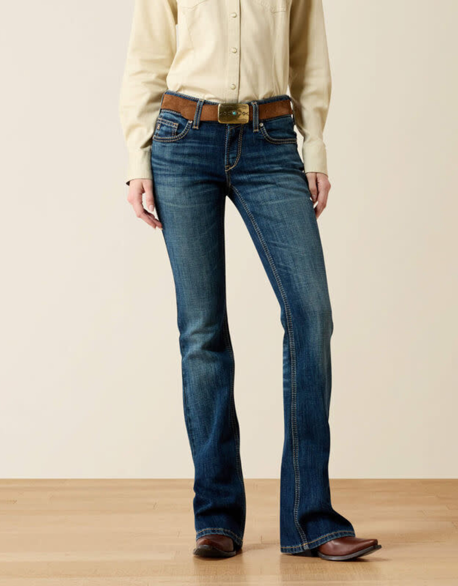 Ariat Ariat Womens Mid Rise Fiona Istanbul Boot Cut Denim Western Riding Jean