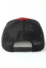 Cinch Mens Cinch Embroidered Burgundy Red N Black Mesh Snapback Trucker Ball Cap