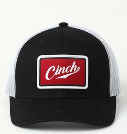 Cinch Mens Cinch Patch Black N White Mesh Snapback Trucker Ball Cap