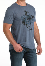 Cinch Mens Heather Blue Cinch Rodeo Short Sleeve T Shirt