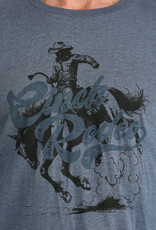 Cinch Mens Heather Blue Cinch Rodeo Short Sleeve T Shirt