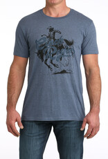 Cinch Mens Heather Blue Cinch Rodeo Short Sleeve T Shirt