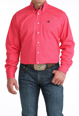 Cinch Mens Classic Cinch Stretch Hot Pink Black Print Long Sleeve Western Button Shirt