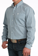 Cinch Mens Classic Cinch Blue Geo Print Long Sleeve Western Button Shirt