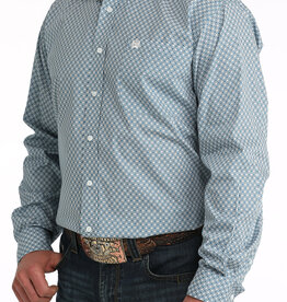 Cinch Mens Classic Cinch Blue Geo Print Long Sleeve Western Button Shirt