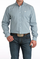Cinch Mens Classic Cinch Blue Geo Print Long Sleeve Western Button Shirt
