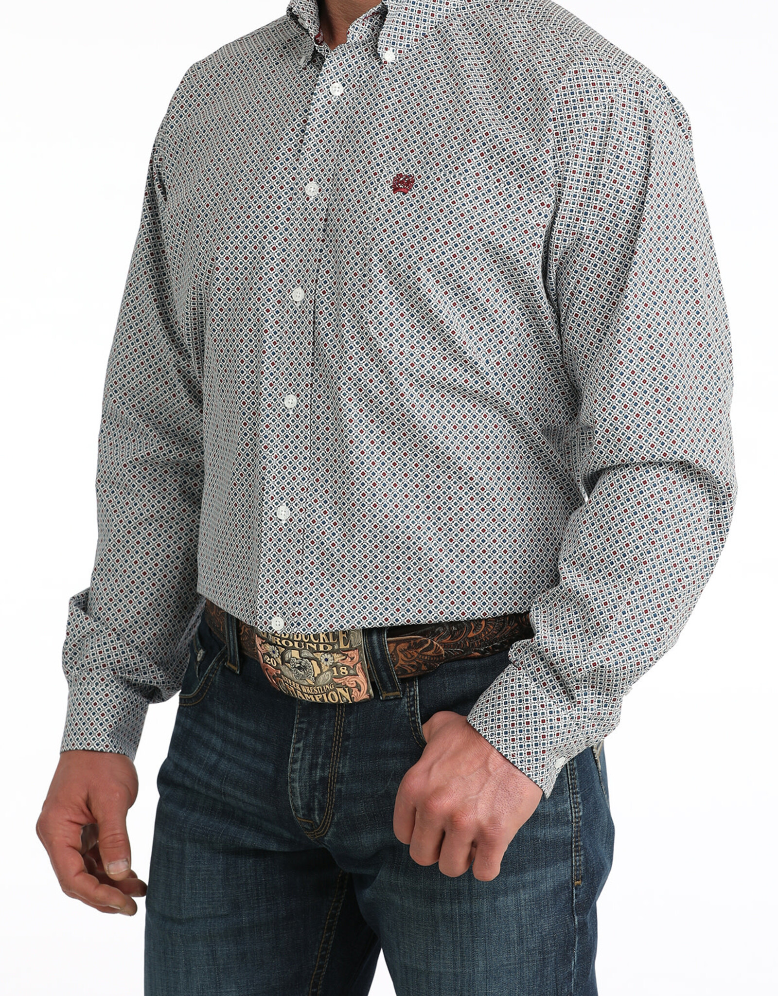 Cinch Mens Classic Cinch Multi Color Print Long Sleeve Western Button Shirt