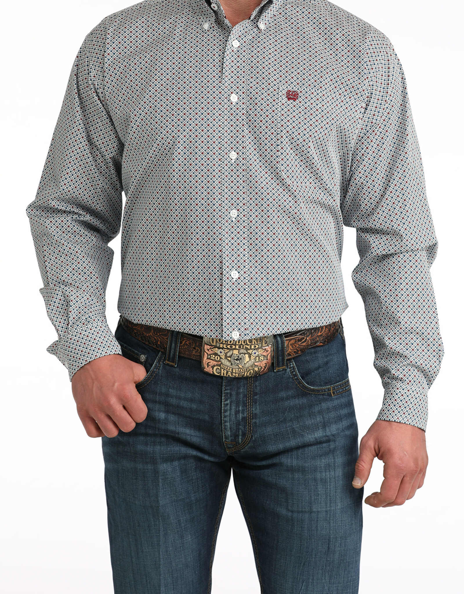 Cinch Mens Classic Cinch Multi Color Print Long Sleeve Western Button Shirt