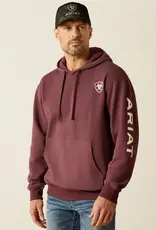 Ariat Mens Ariat Heather Burgundy Logo Pullover Hooded Sweatshirt
