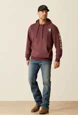 Ariat Mens Ariat Heather Burgundy Logo Pullover Hooded Sweatshirt