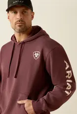 Ariat Mens Ariat Heather Burgundy Logo Pullover Hooded Sweatshirt
